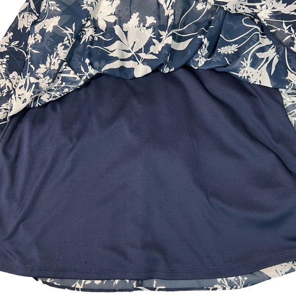 BY&BY Dress Sz 9 white Floral Cutout Mini 
Blue & Lace upper Spaghetti Babydoll - Picture 3 of 6